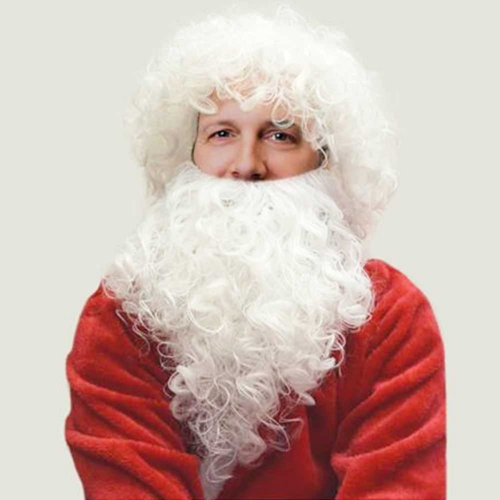 BARBA CON PARRUCCA BIANCA BABBO NATALE PER VESTITO SANTA CLAUS TAGLIA UNICA - 2