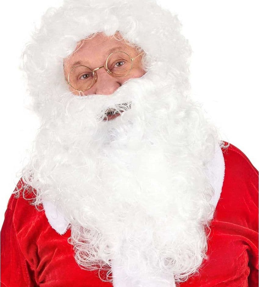 BARBA CON PARRUCCA BIANCA BABBO NATALE PER VESTITO SANTA CLAUS TAGLIA UNICA - 3