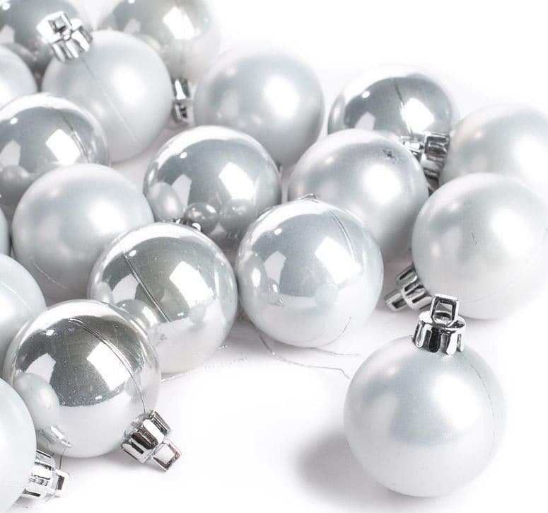 CONFEZIONE 54 PALLINE DI NATALE COLORE SILVER 6 CM ADDOBBO NATALIZIO - 3