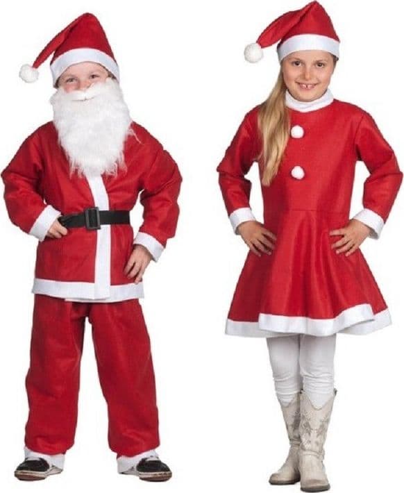 VESTITO VESTITINO PER BAMBINI BABBO NATALE BAMBINI E BAMBINE DA 6 A 9 ANNI ROSSO