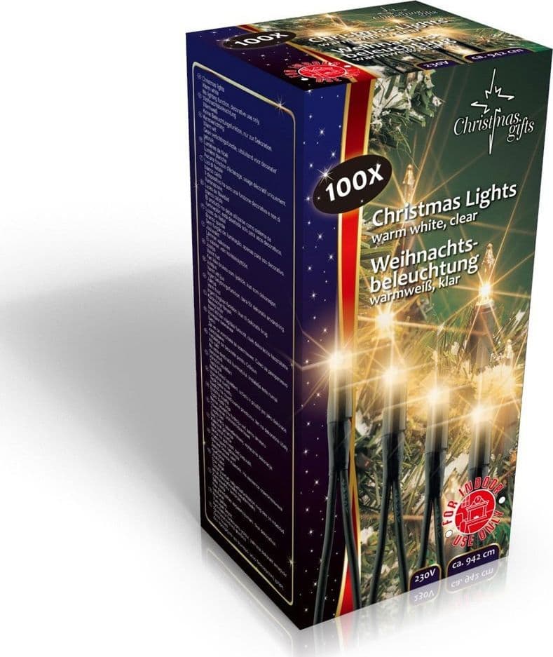 CATENA CANDELE NATALIZIE 100 LED BIANCO CALDO 942CM USO INTERNO DECORO NATALE - 3