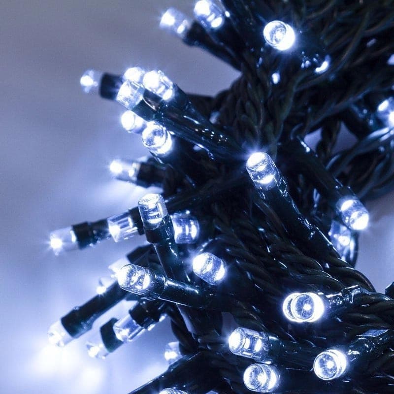 CATENA LUMINOSA 180 LED LUCI BIANCO FREDDO PER ESTERNO CONTROLLER 8 FUNZIONI 24V - 2