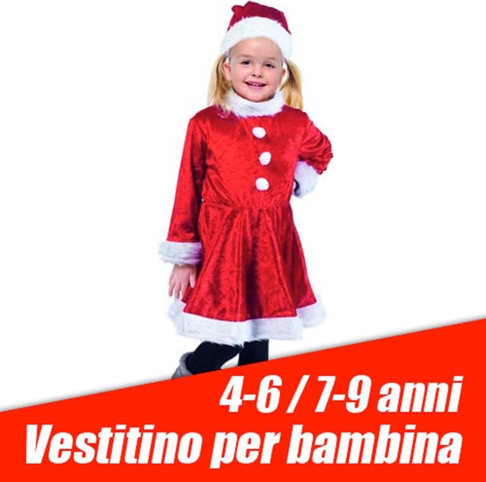 VESTITO COMPLETO ABITO NATALIZIO PER BAMBINI E BAMBINE 4-6/7-9 ANNI ROSSO - 2