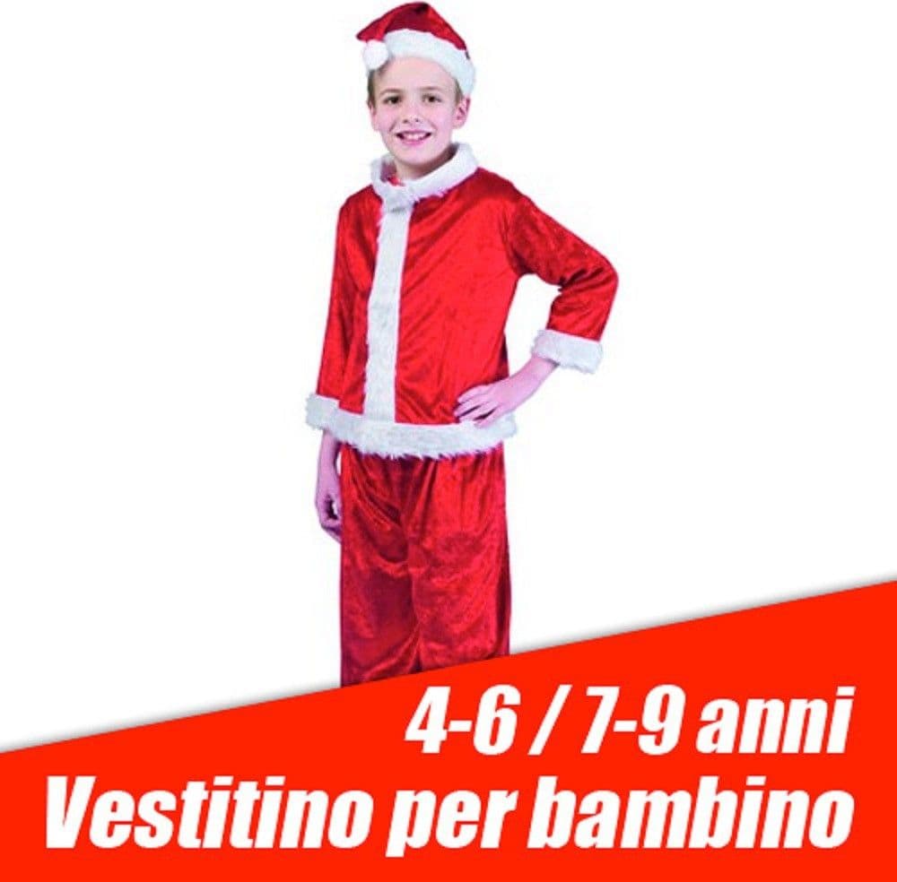 VESTITO COMPLETO ABITO NATALIZIO PER BAMBINI E BAMBINE 4-6/7-9 ANNI ROSSO - 3