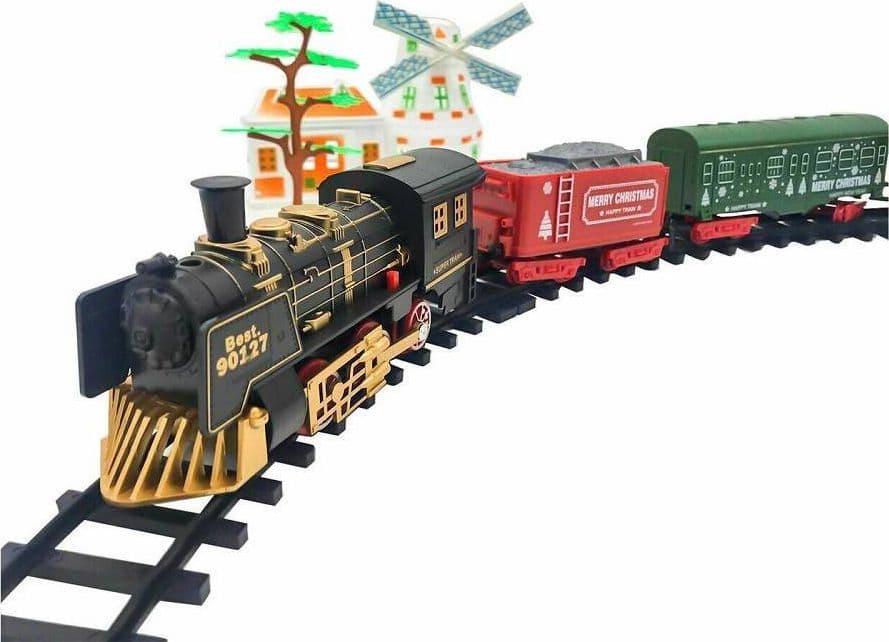 TRENINO ELETTRICO NATALIZIO CON MULINO LUCI E SUONI DECORAZIONI NATALE 20PCS - 3