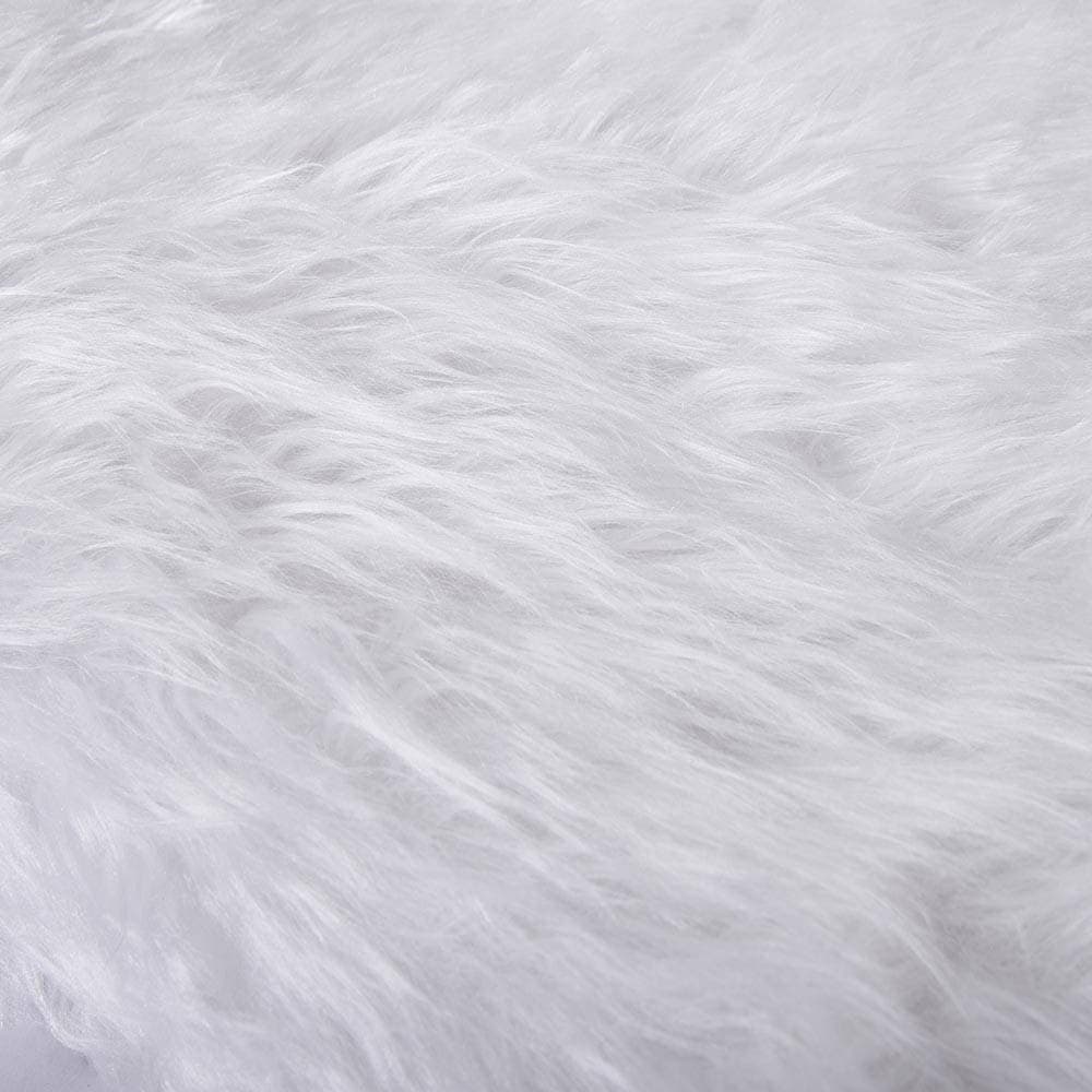 TAPPETO GONNA COPERTURA BASE ALBERO DI NATALE 78CM PELUCHE BIANCO EFFETTO NEVE - 5