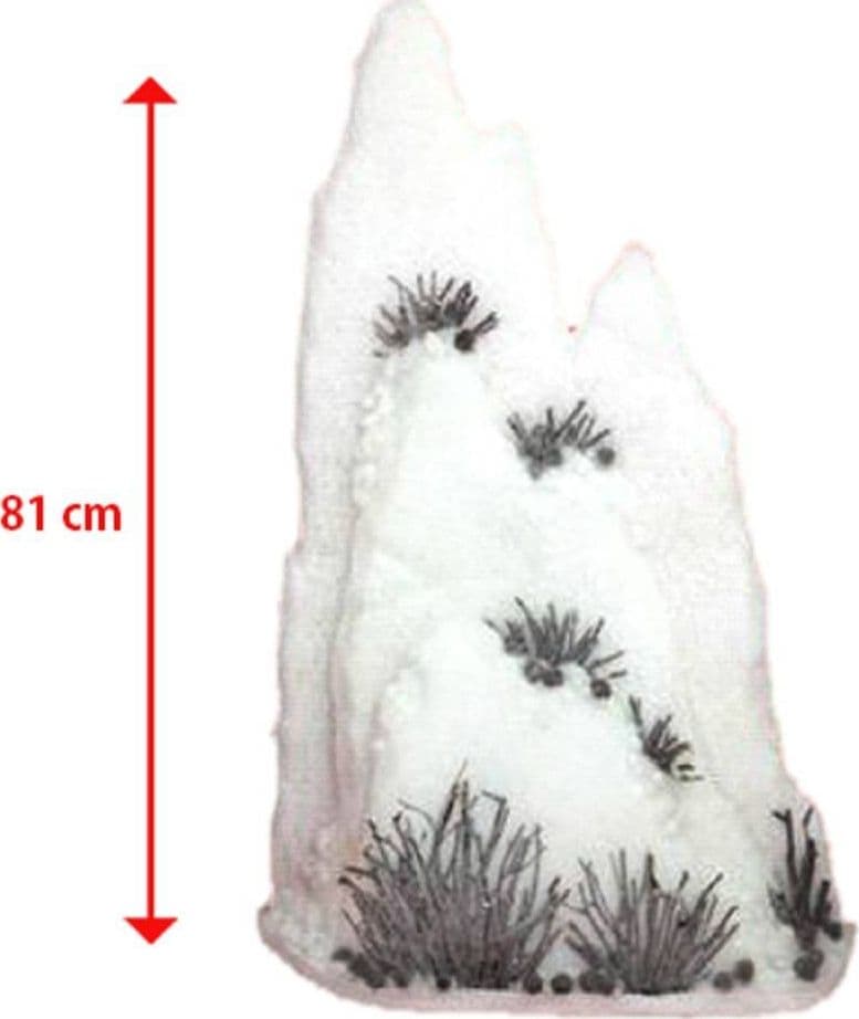 SCENARIO NATALIZIO ALTO 81CM CON MONTAGNE IN OVATTA BIANCO DECORAZIONE CON PIGNE - 2