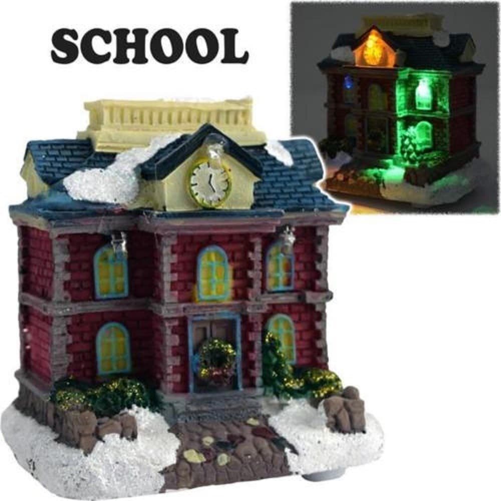 CASA NATALIZIA ILLUMINAZIONE A LED IN POLIRESINA SCENA NATALE MODELLO CASUALE - 4