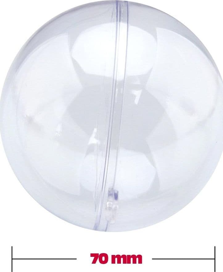 SFERE NATALIZIE PALLINE TRASPARENTI APRIBILI DA RIEMPIRE DECORAZIONE NATALE 2PZ 7CM - 2