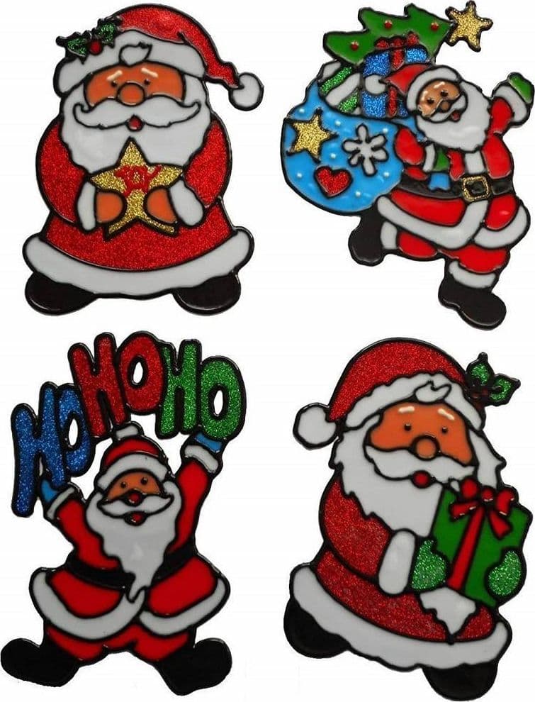 SET 2PZ DECORAZIONI ADESIVE NATALIZIE 30CM NATALE PER VETRO FINESTRE VETRINE STICKERS - 2