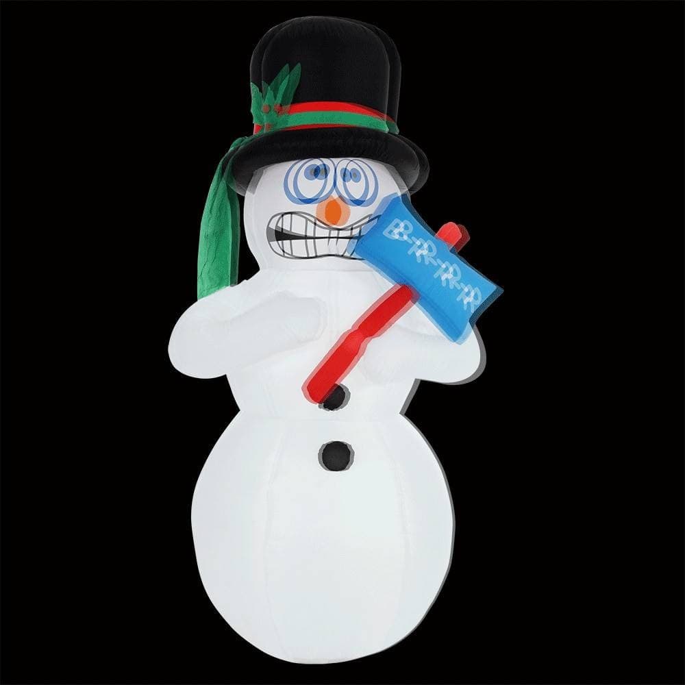 GONFIABILE PUPAZZO DI NEVE VIBRANTE 180 CM EFFETTO TREMOLIO CON LED PER ESTERNO - 2