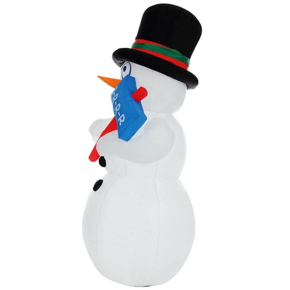 GONFIABILE PUPAZZO DI NEVE VIBRANTE 180 CM EFFETTO TREMOLIO CON LED PER ESTERNO - 4
