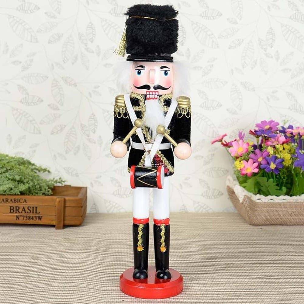 SOLDATO SCHIACCIANOCI DI NATALE IN LEGNO 30 CM DECORAZIONI ADDOBBI NATALIZI - 3