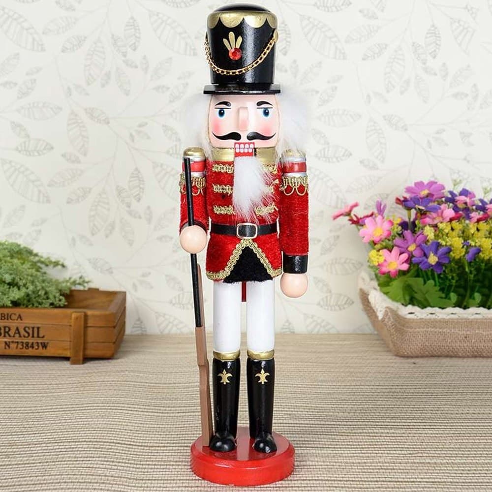 SOLDATO SCHIACCIANOCI DI NATALE IN LEGNO 30 CM DECORAZIONI ADDOBBI NATALIZI - 5