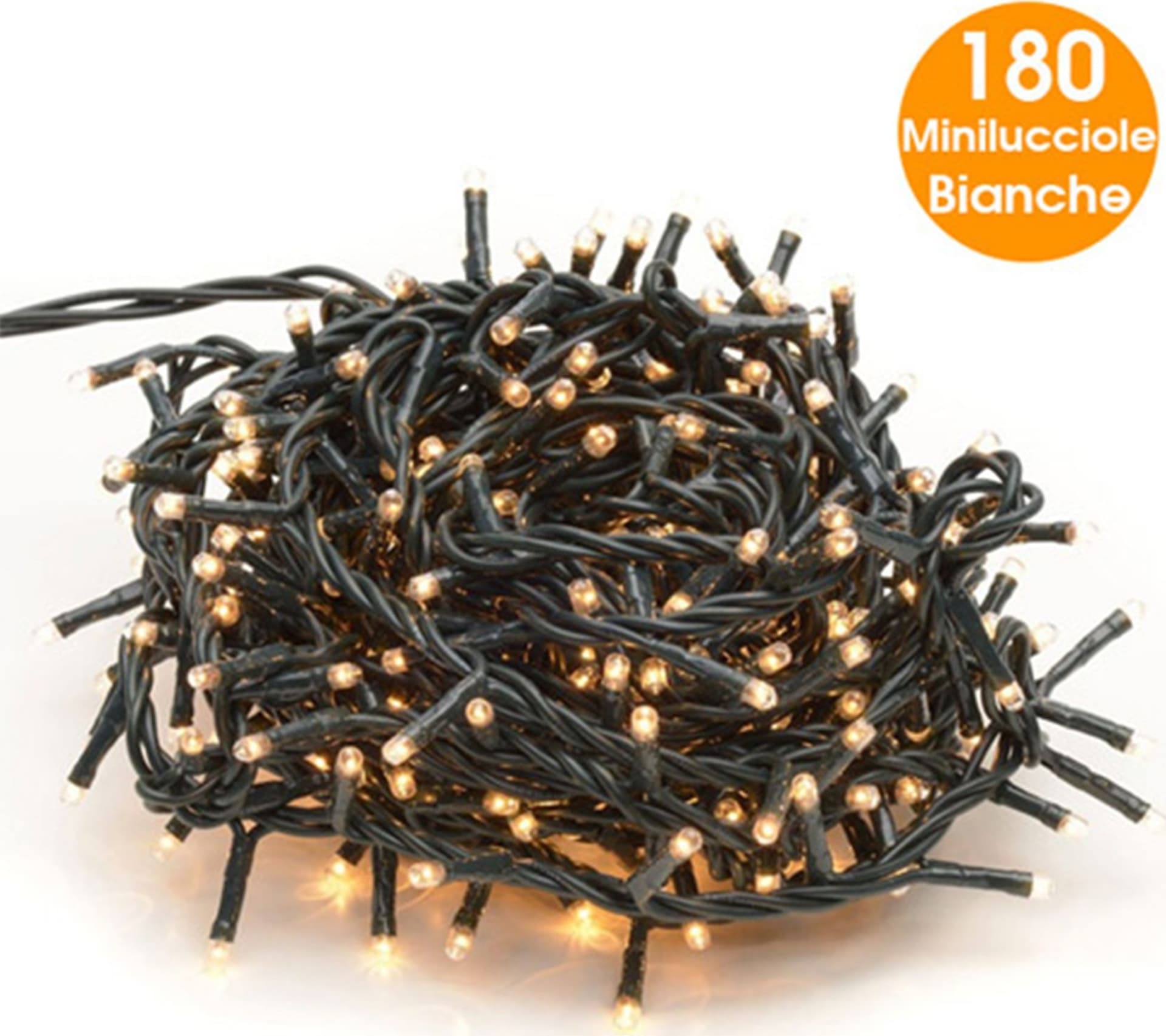 CATENA LUMINOSA MINI LUCCIOLE 180 LAMPADINE BIANCHE LUCI ALBERO NATALE ADDOBBI - 2