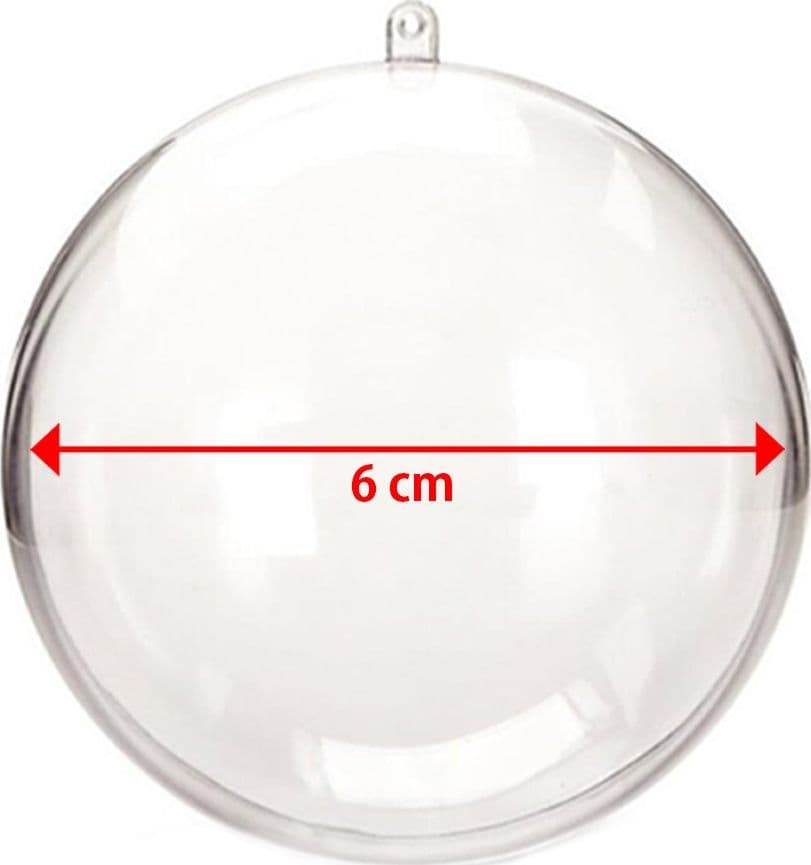 KIT 8 PALLINE TRASPARENTI 6CM CON TEMPERE E PENNELLI DECORAZIONI NATALIZIE - 3