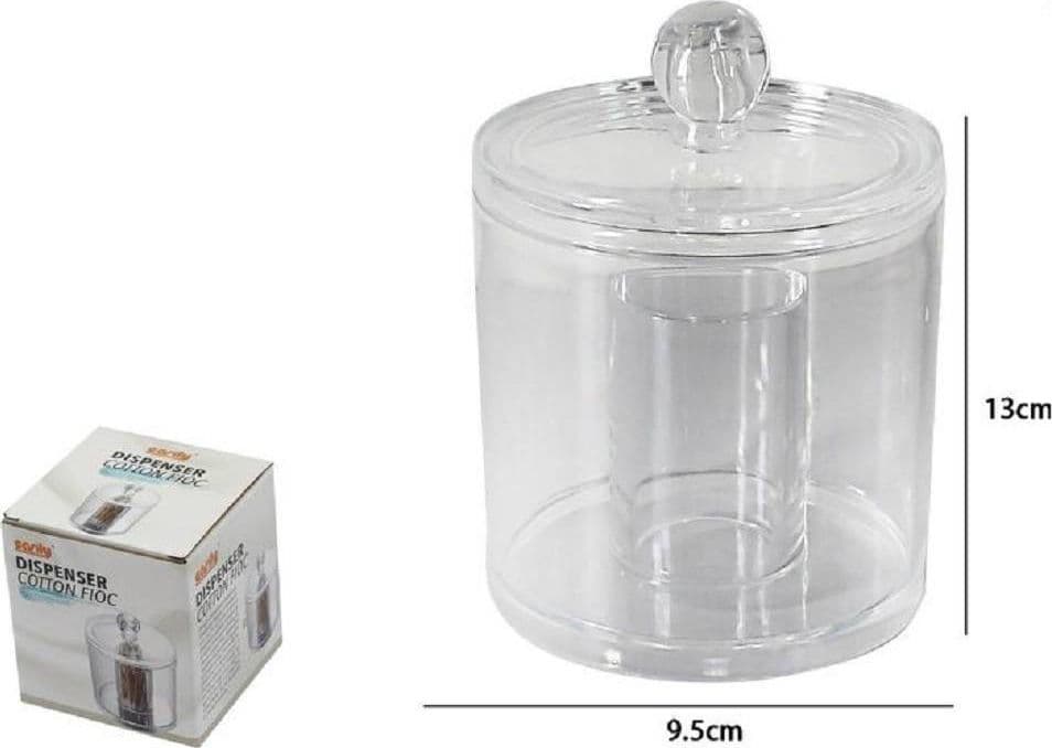 CONTENITORE ROTONDO COTTON FIOC OVATTA MAKE UP 2 SCOMPARTI ORGANIZER BAGNO 10238 - 2