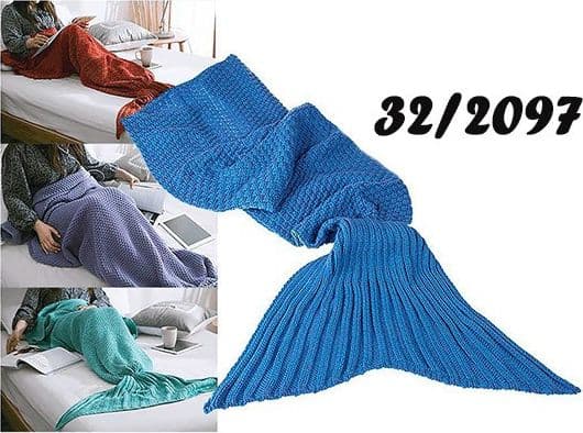 COPERTA A FORMA DI CODA DI SIRENA VARI COLORI SIRENETTA RISCALDA PIEDI PLAID - 3