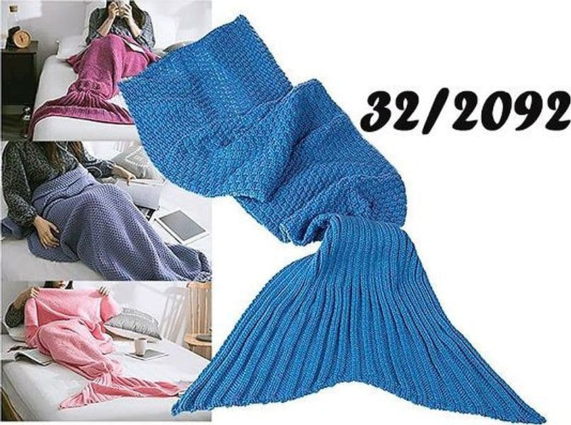 COPERTA A FORMA DI CODA DI SIRENA VARI COLORI SIRENETTA RISCALDA PIEDI PLAID - 4