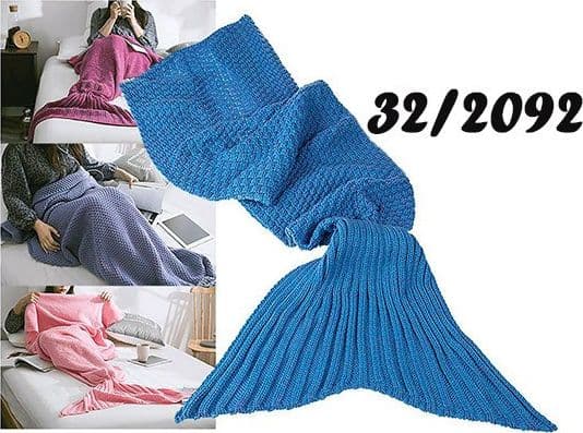 COPERTA A FORMA DI CODA DI SIRENA VARI COLORI SIRENETTA RISCALDA PIEDI PLAID - 4