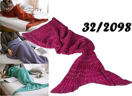 COPERTA A FORMA DI CODA DI SIRENA VARI COLORI SIRENETTA RISCALDA PIEDI PLAID - 5