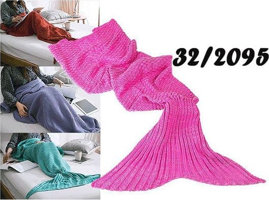 COPERTA A FORMA DI CODA DI SIRENA VARI COLORI SIRENETTA RISCALDA PIEDI PLAID - 9