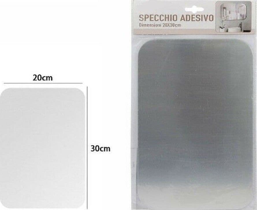 SPECCHIO ADESIVO FORMA RETTANGOLARE ADESIVA MURALE ARREDAMENTO CASA 20X30CM - 2