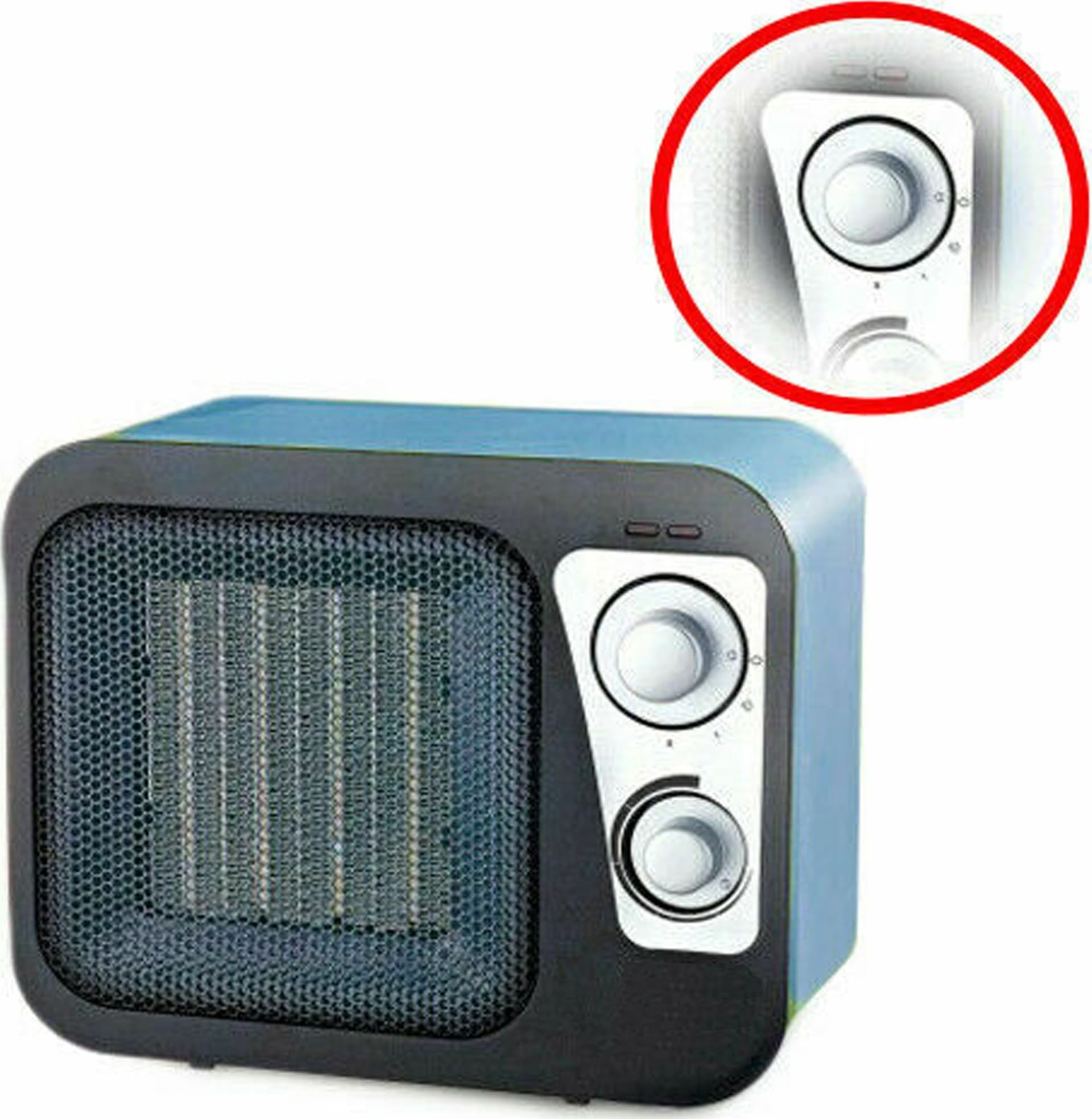 STUFA CALDOBAGNO IN CERAMICA PTC DOPPIA POTENZA TERMOCONVETTORE TERMOVENTILATORE - 8