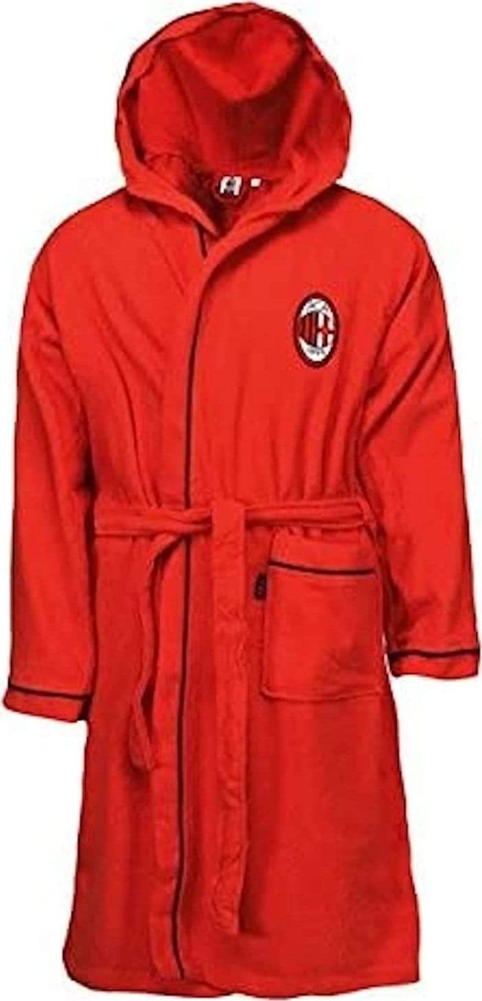 Hermet ACCAPPATOIO ADULTI CON CAPPUCCIO UFFICIALE MILAN COLORE ROSSO MICROSPUGNA – Milan fc – giacca