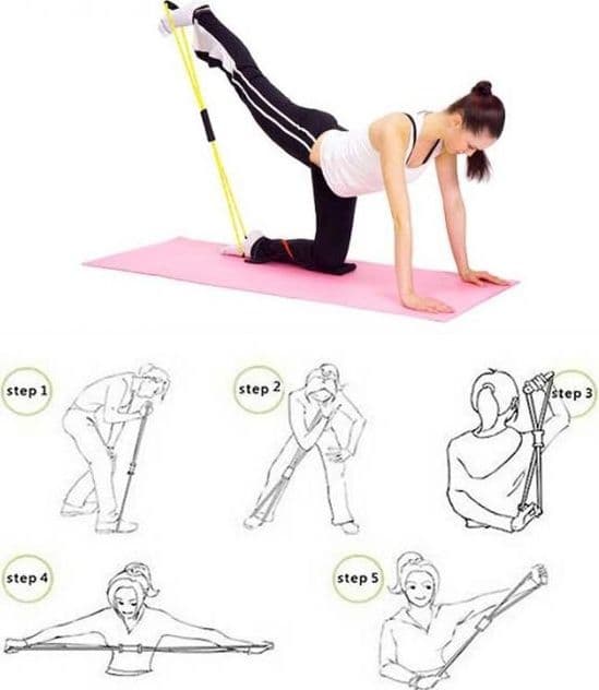 BANDA ELASTICA DI RESISTENZA ESTENSORE ELASTICO PER FITNESS YOGA SPORT CROSSFIT - 4