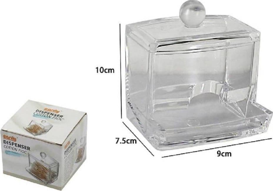 CONTENITORE TRASPARENTE DISPENSER COTTON FIOC RICARICABILE COPERCHIO ORGANIZER 10237 - 2