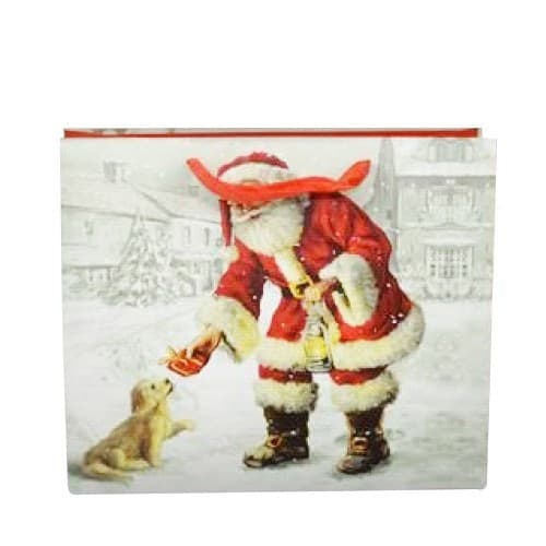 6 BUSTE DA REGALO STAMPA BABBO NATALE CLASSICO CON MANICI ROSSI 31X26X12CM - 3