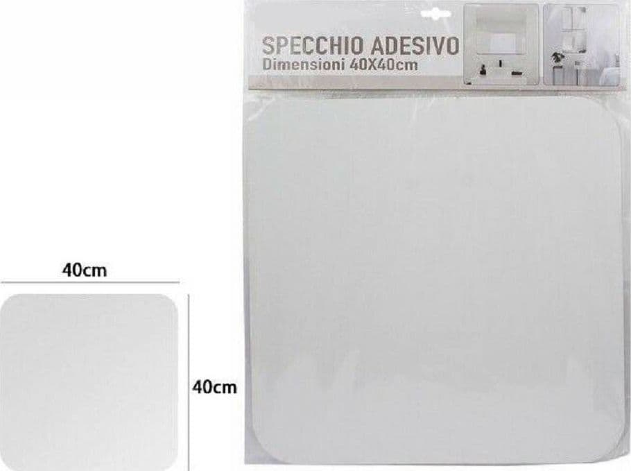 SPECCHIO ADESIVO FORMA QUADRATA ADESIVA MURALE ARREDAMENTO CASA 40 X 40 CM - 2