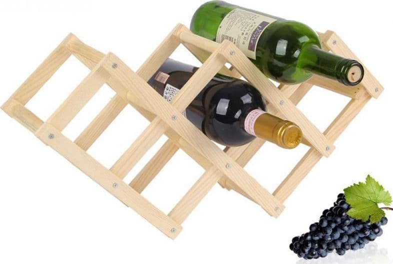 PORTA BOTTIGLIE DI VINO 10 POSTI BOTTIGLIA ESPOSITORE PORTABOTTIGLIE CANTINETTA - 12
