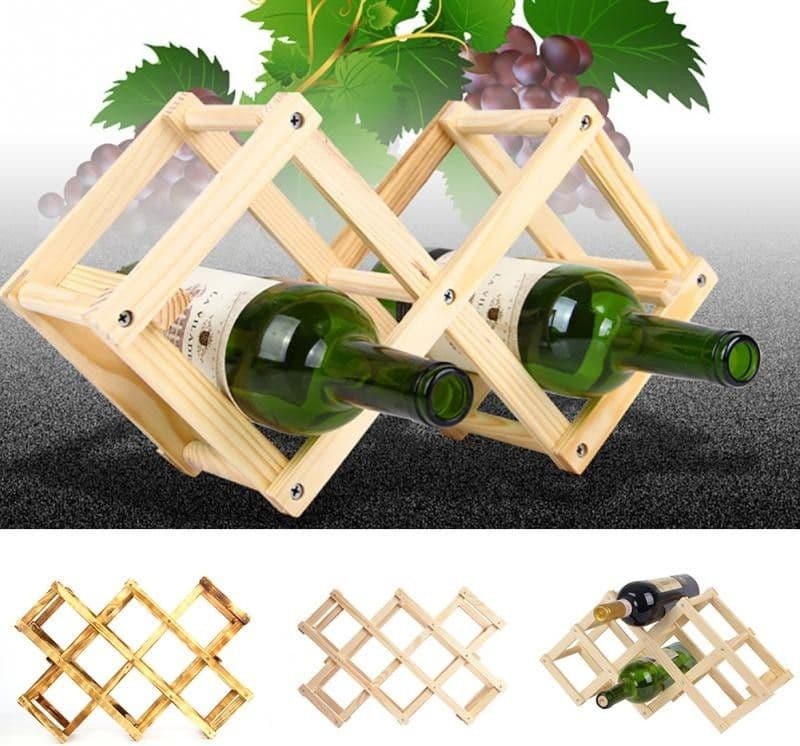 PORTA BOTTIGLIE DI VINO 10 POSTI BOTTIGLIA ESPOSITORE PORTABOTTIGLIE CANTINETTA - 8