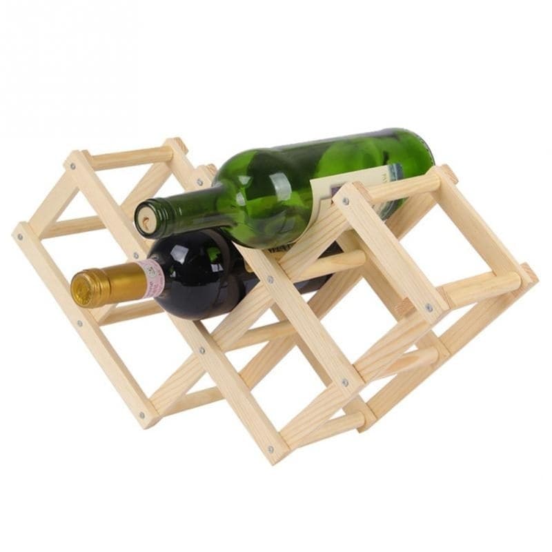 PORTA BOTTIGLIE DI VINO 10 POSTI BOTTIGLIA ESPOSITORE PORTABOTTIGLIE CANTINETTA - 9