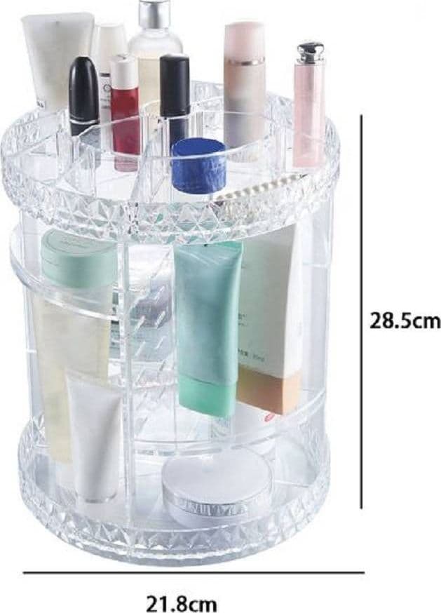ORGANIZER TONDO TRASPARENTE CRILEX PER GIOIELLI TRUCCHI COSMETICI MAKE-UP 59068 - 2