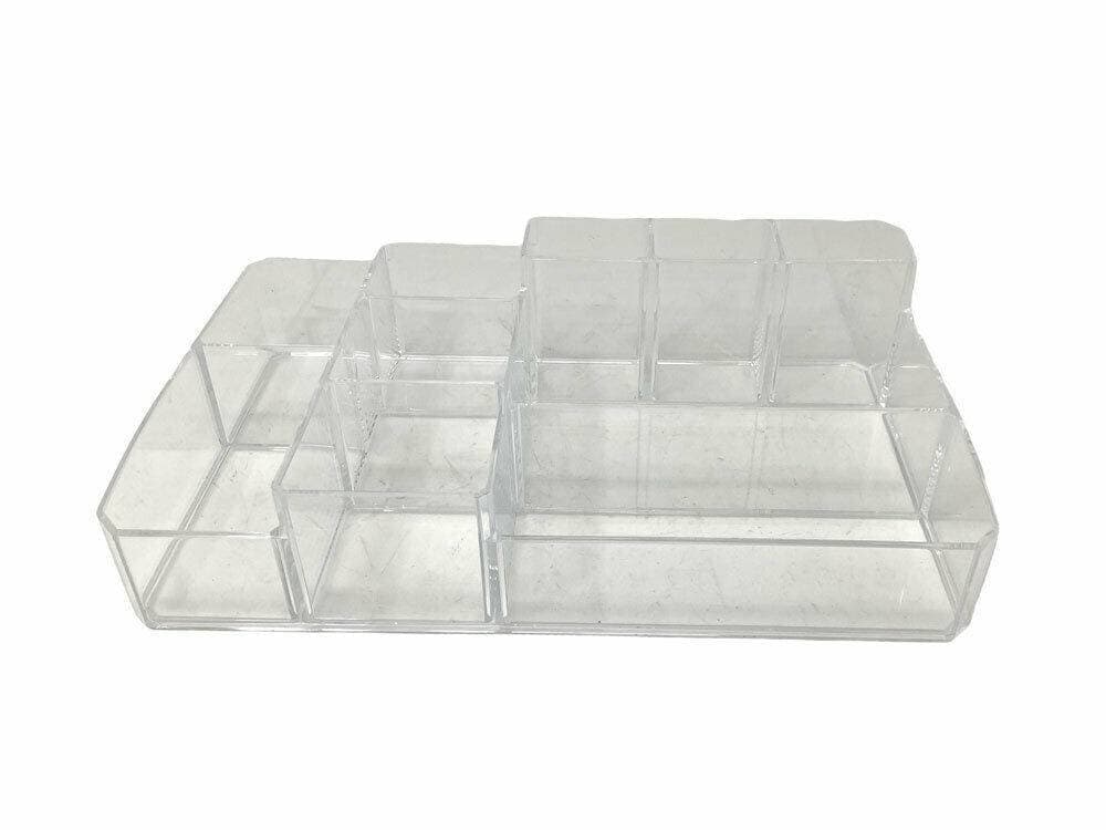 ORGANIZER PORTATRUCCHI COSMETICI 10 SCOMPARTI IN ABS TRASPARENTE 34X22X9CM 59065 - 2