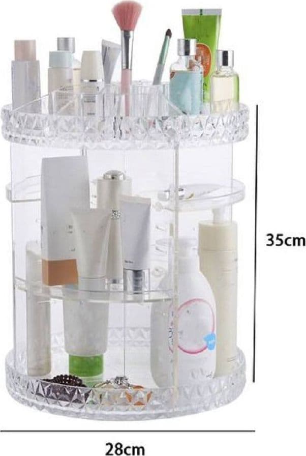 ORGANIZER TRASPARENTE ROTONDO CRILEX PER GIOIELLI TRUCCHI COSMETICI MAKEUP 59069 - 2
