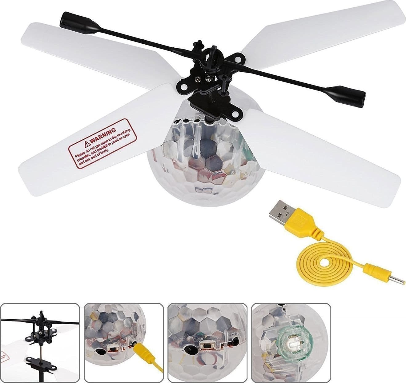GIOCO PALLA SFERA VOLANTE GIOCATTOLO MINI ELICOTTERO AIRCRAFT LUMINOSO FLYING - 2