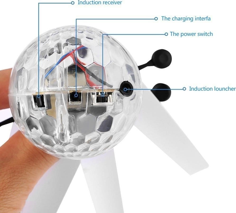 GIOCO PALLA SFERA VOLANTE GIOCATTOLO MINI ELICOTTERO AIRCRAFT LUMINOSO FLYING - 4