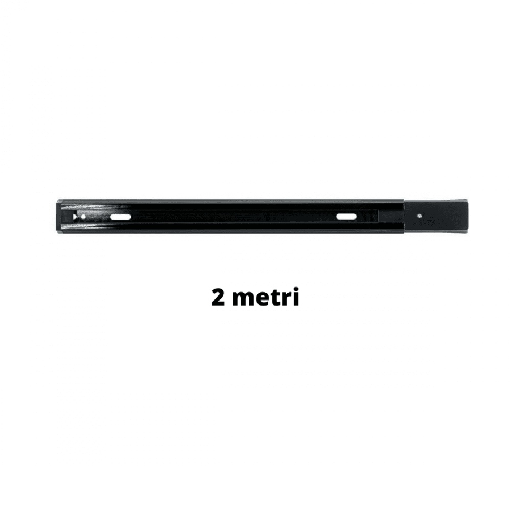 BINARIO 2 MT ELETTRIFICATO 2 POLI RINFORZATO MONOFASE NERO FARO A PISTA PISTA-2N - 3