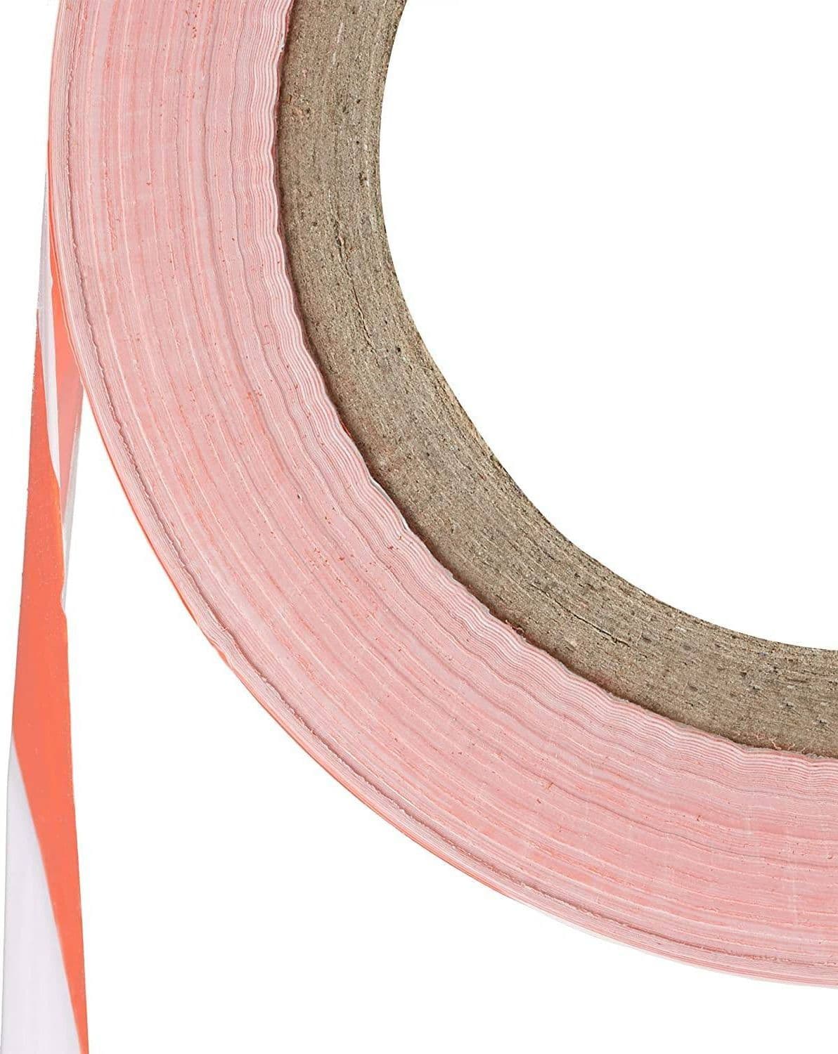 NASTRO SEGNALETICO ANTISTRAPPO SICUREZZA CANTIERE PERICOLO BIANCO ROSSO 50MMX18M - 3