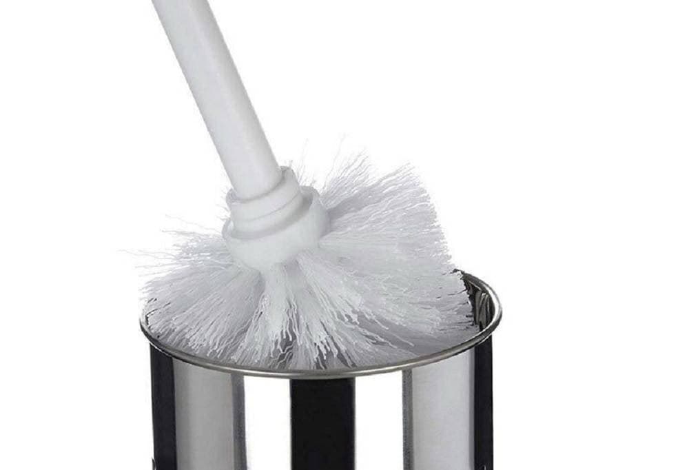 PORTASCOPINO CILINDRO ACCIAIO BAGNO SPAZZOLONE WC ARGENTO CON STELLE LUNE 52666 - 3