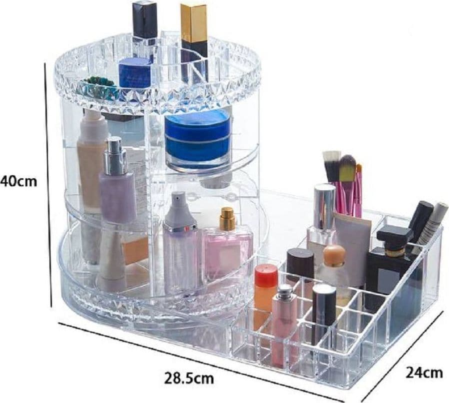 ORGANIZER 2IN1 TRASPARENTE CRILEX PER GIOIELLI TRUCCHI COSMETICI MAKE-UP 59070 - 2