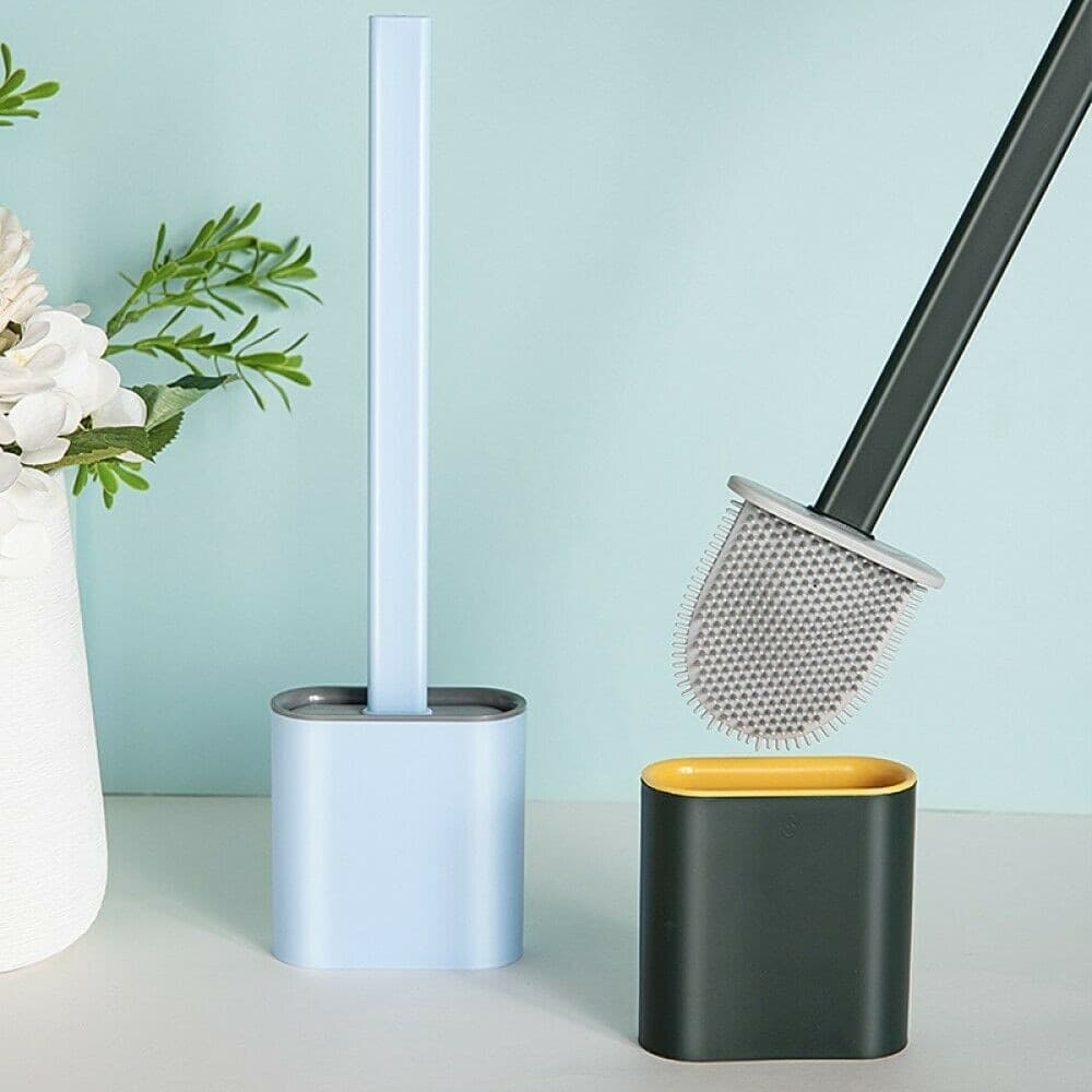 SCOPINO PER WC BAGNO SPAZZOLA PER PULIZIA IN SILICONE CON PORTASCOPINO DA MURO - 5