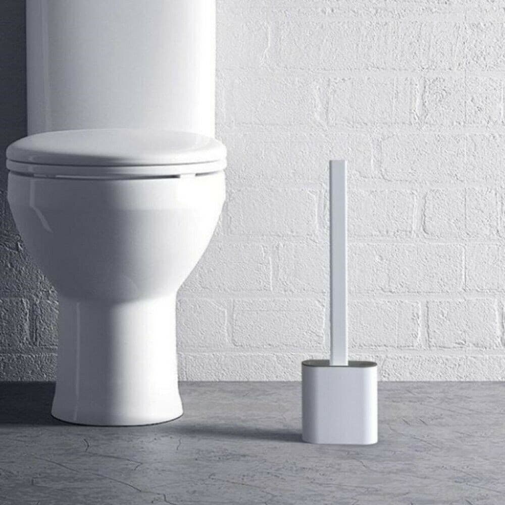 SCOPINO PER WC BAGNO SPAZZOLA PER PULIZIA IN SILICONE CON PORTASCOPINO DA MURO - 6