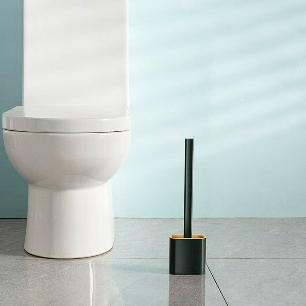 SCOPINO PER WC BAGNO SPAZZOLA PER PULIZIA IN SILICONE CON PORTASCOPINO DA MURO - 9
