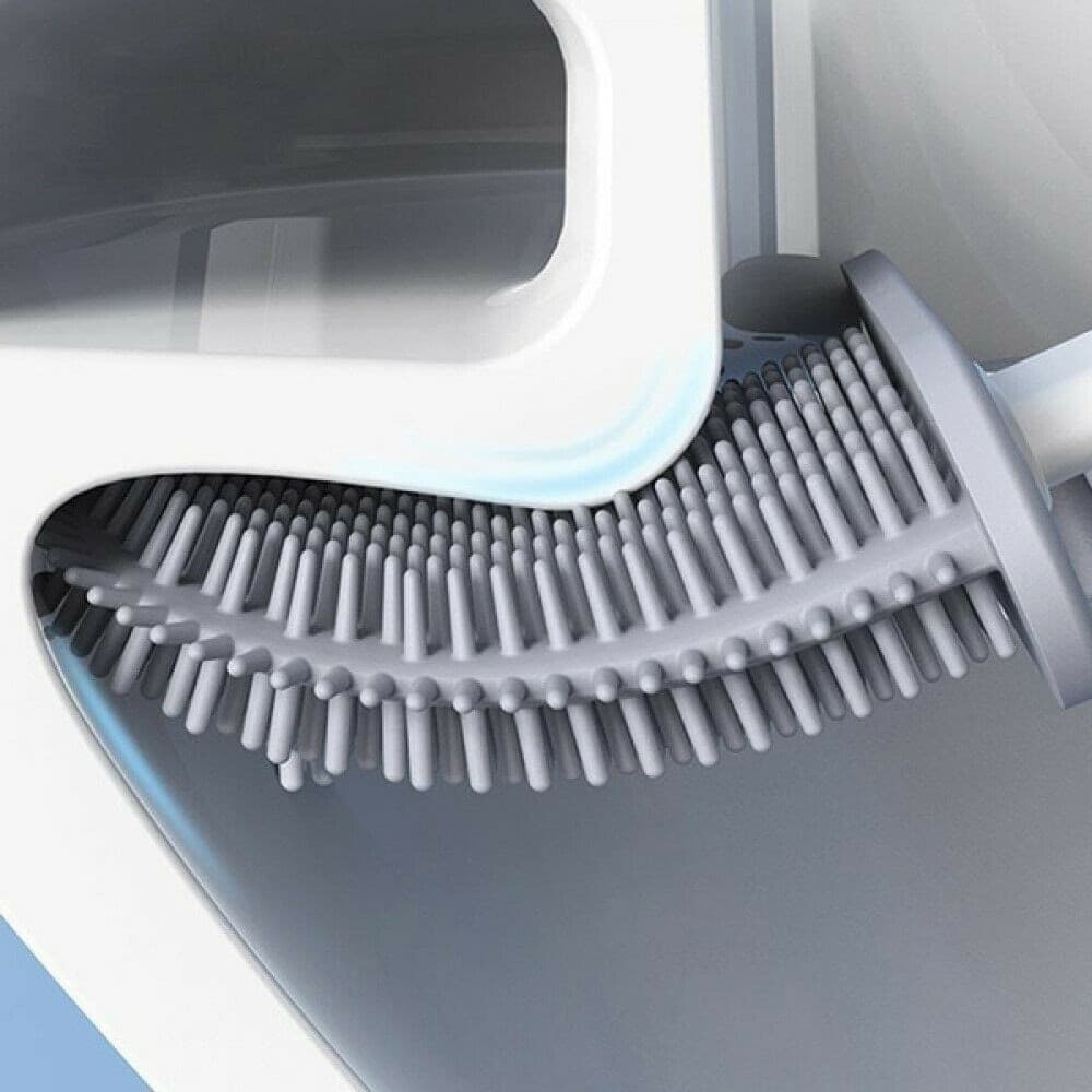 SCOPINO PER WC BAGNO SPAZZOLA PER PULIZIA IN SILICONE CON PORTASCOPINO DA MURO - 10
