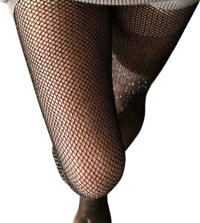 COLLANT A RETE VITA ALTA PANTYHOSE MOD 506 ELASTICIZZATE GLITTERATA MAGLIA MEDIA - 2